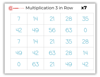 Multiplication 3 in Row